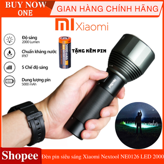 Đèn pin siêu sáng Xiaomi Nextool NE20322 LED 2000, siêu bền, chống nước IPX7, chiếu sáng lên đến 380m, tặng kèm pin xịn