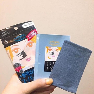 Giấy thấm dầu Kose Softymo than hoạt tính 60 tờ của Nhật Bản