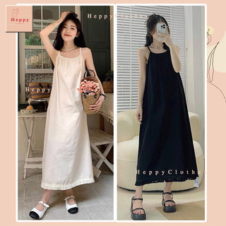 Váy 2 dây suông dài tiểu thư viền tua rua Heppy dáng rộng _Vay2s3016_P4