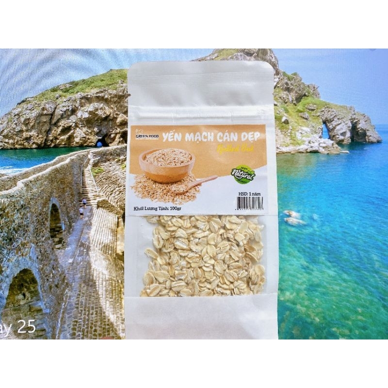 Yến mạch cán dẹp khối lượng tịnh 100 gram