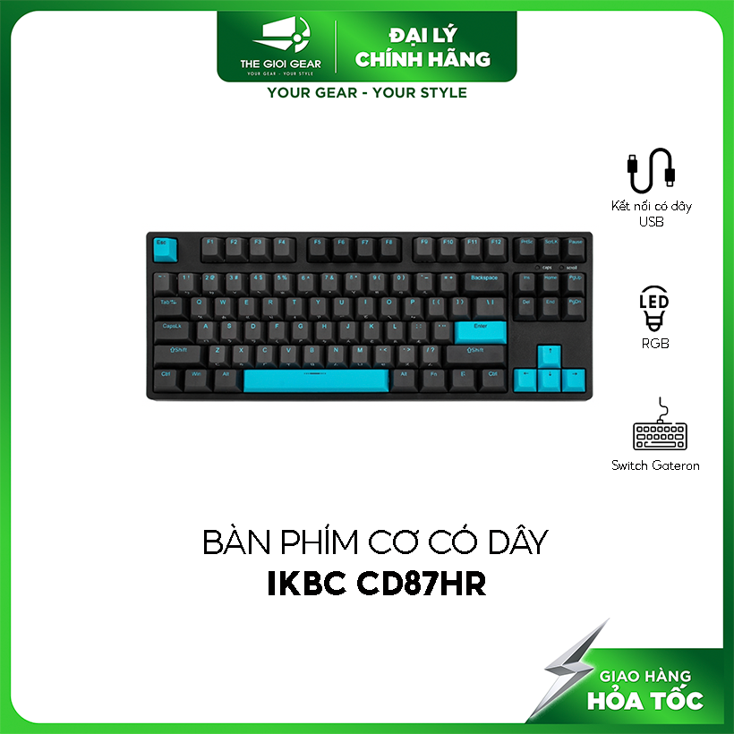 Bàn Phím Cơ Có Dây IKBC CD87HR - USB/ RGB/ Hot Swap/ Gateron Switch - Hàng Chính Hãng
