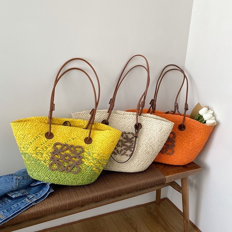 Túi cói túi mây tre mặt sao tua rua cực xinh