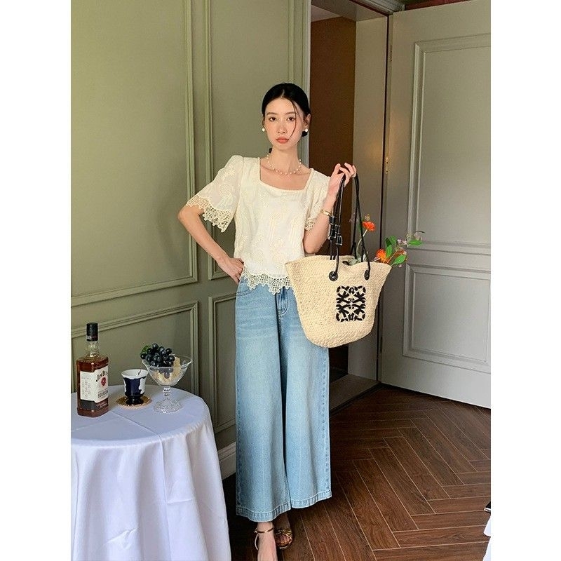 Túi cói túi mây tre mặt sao tua rua cực xinh