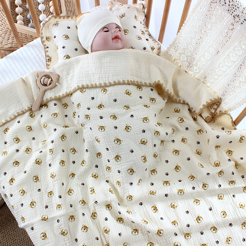 Khăn tắm xô muslin cho bé cao cấp 4 lớp, size 100cm x 100cm, khăn đa năng dùng làm chăn đắp, khăn quấn cho bé sơ sinh
