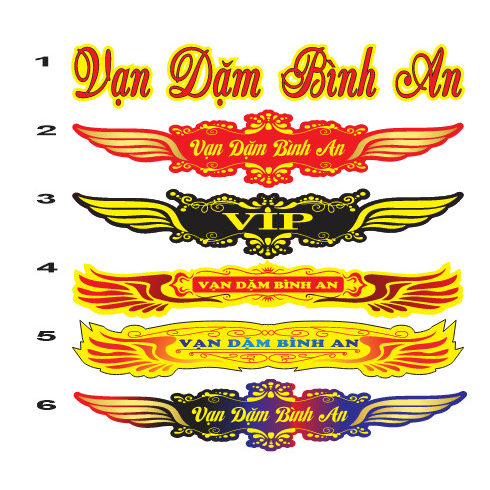 Tem chữ vạn dặm bình an, tem chữ decal dán đầu xe ô tô, xe tải