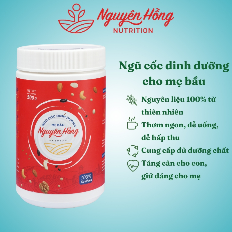 Ngũ cốc dinh dưỡng cho mẹ bầu hộp 500G – Nguyên Hồng – Bột ngũ cốc cho bà bầu từ 15 loại hạt tự nhiên cao cấp