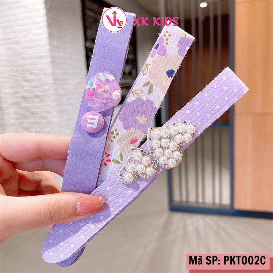 Set 3 băng đô bé gái dính tóc nhiều màu XK KIDS PKT002C