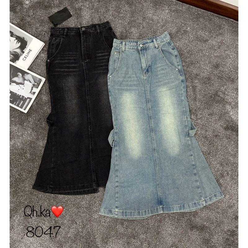 Chân váy đuôi cá chất liệu jeans bò hàng QCL1
