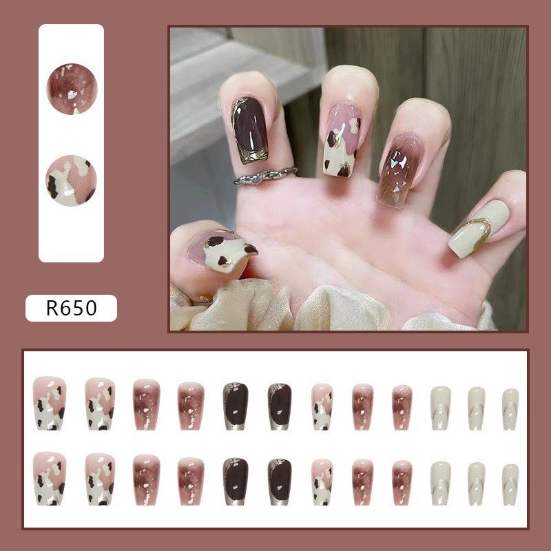 Bộ móng tay giả 24 cái xinh xắn, nail box dài và ngắn thời trang, cá tính