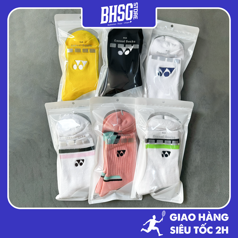 Vớ cầu lông Yonex mẫu mới 2023 - vớ dài size 25-28cm ( có màu full trắng / full đen )
