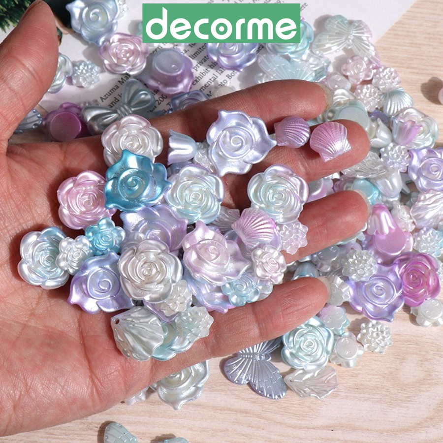 Hộp 30g Charm Hoa Hồng Decorme Trang Trí Móng Tay Nghệ Thuật, Trang Trí Handmade Ốp Điện Thoại, Kẹp Tóc, Toploader DIY