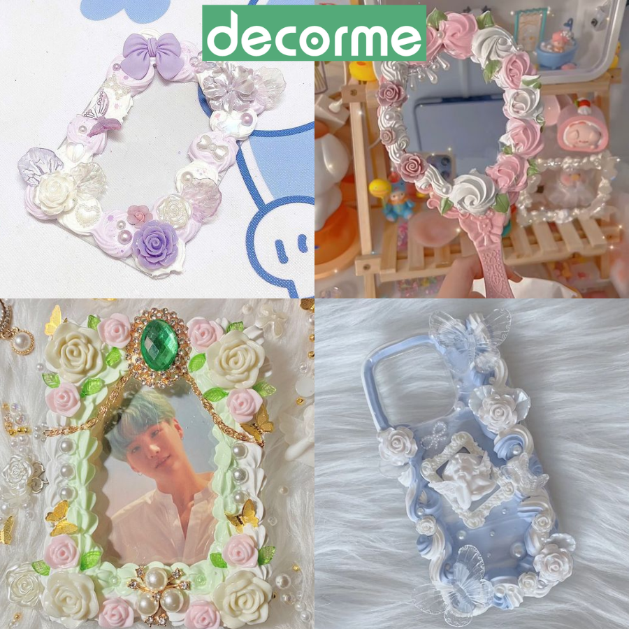 Hộp 30g Charm Hoa Hồng Decorme Trang Trí Móng Tay Nghệ Thuật, Trang Trí Handmade Ốp Điện Thoại, Kẹp Tóc, Toploader DIY