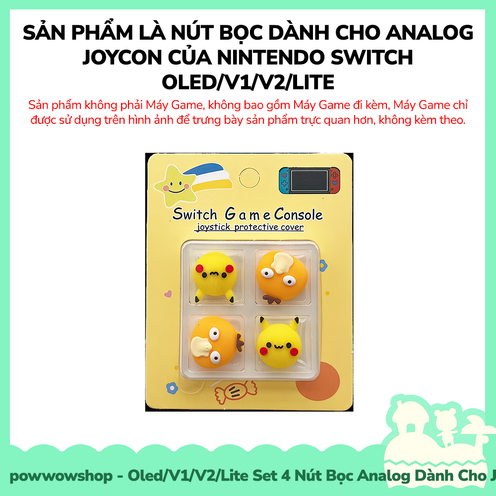 [Sẵn VN - Hỏa Tốc] Oled/V1/V2/Lite Set 4 Nút Bọc Analog Dành Cho Joycon Máy Game Nintendo Switch Hoạt Hình Game