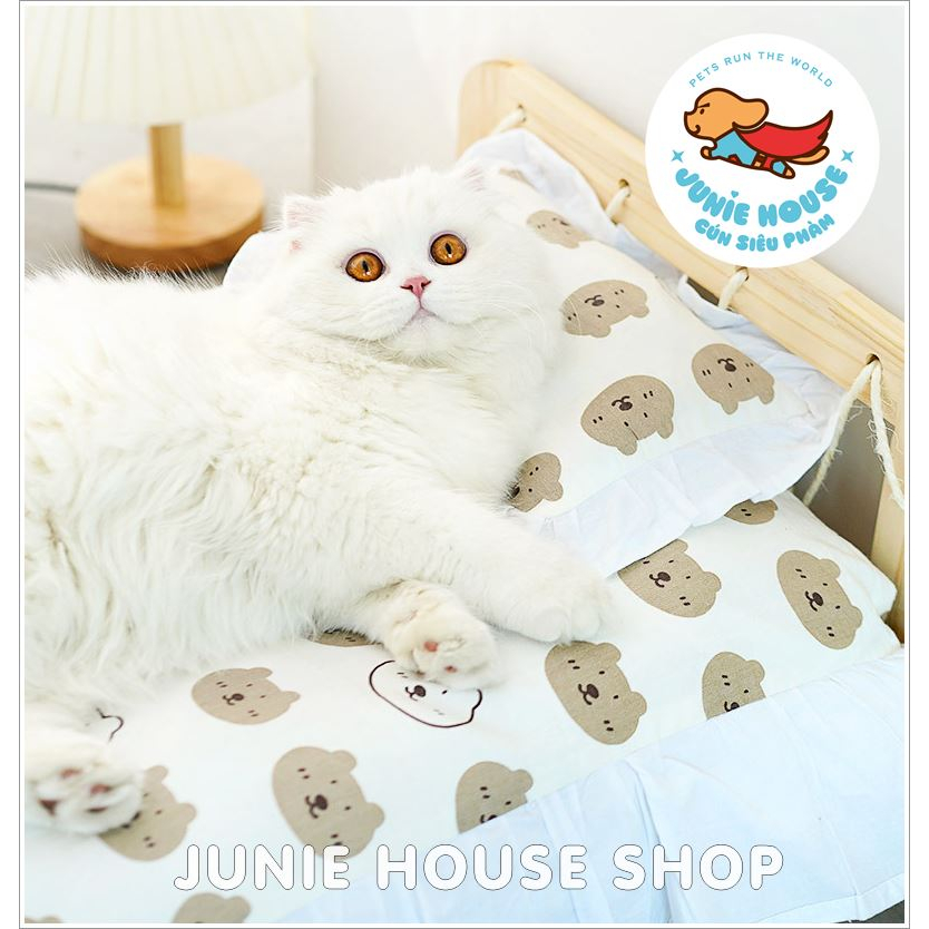 Set giường nệm gối sang chảnh cho chó mèo