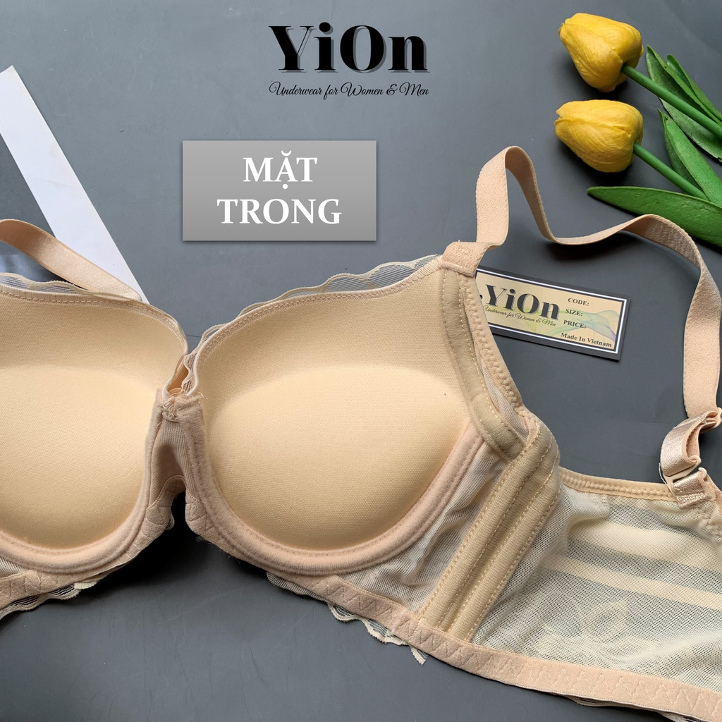 Áo ngực Lovely đệm dày 5 cm bản lưng to 4 móc chuyên dụng mặc áo dày váy cưới L1126 YiOn Underwear