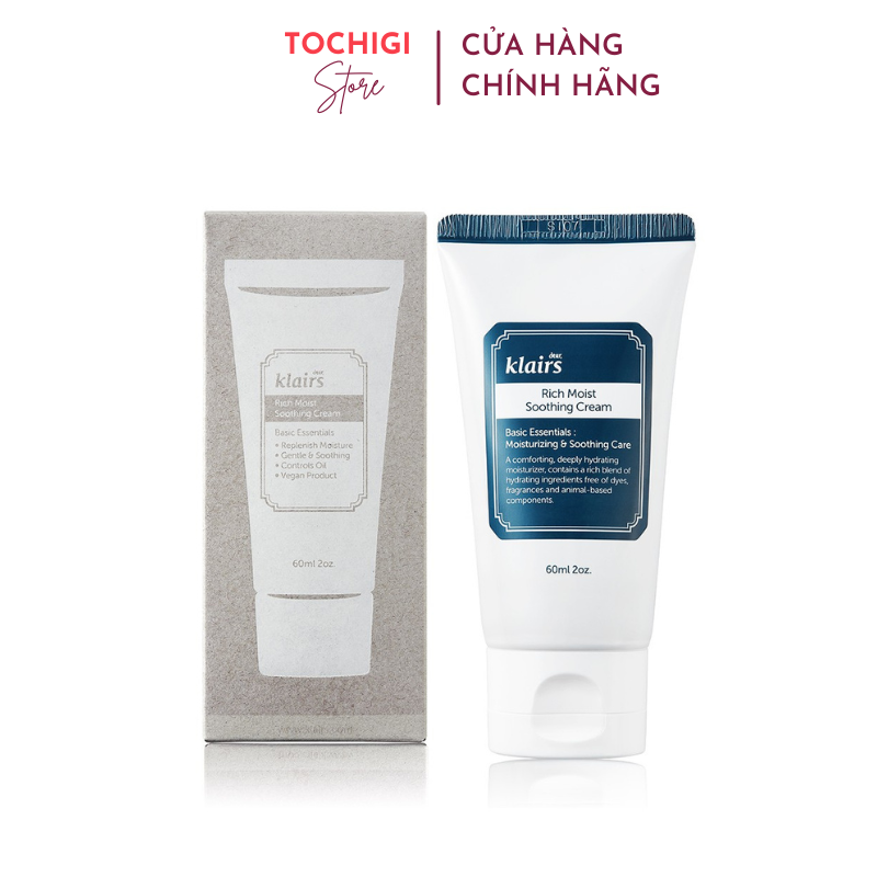 Kem Dưỡng Ẩm Sâu Cho Da Khô Klairs Rich Moist Soothing Cream (20ml/60ml/80ml)