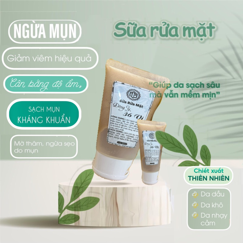 Sữa rữa mặt 36 vị đông y 100gr handmade