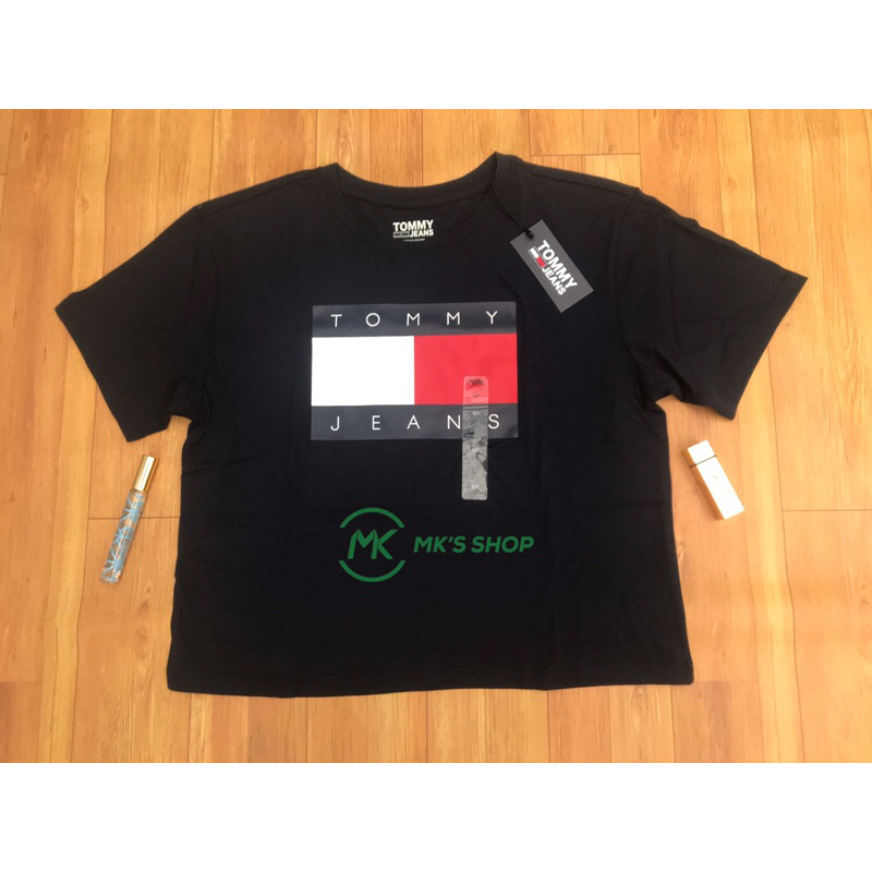 ẤO THUN CROPTOP NỮ TOMMY HILFIGER MÀU XANH ĐEN (HÀNG CHÍNH HÃNG) SIZE S & M
