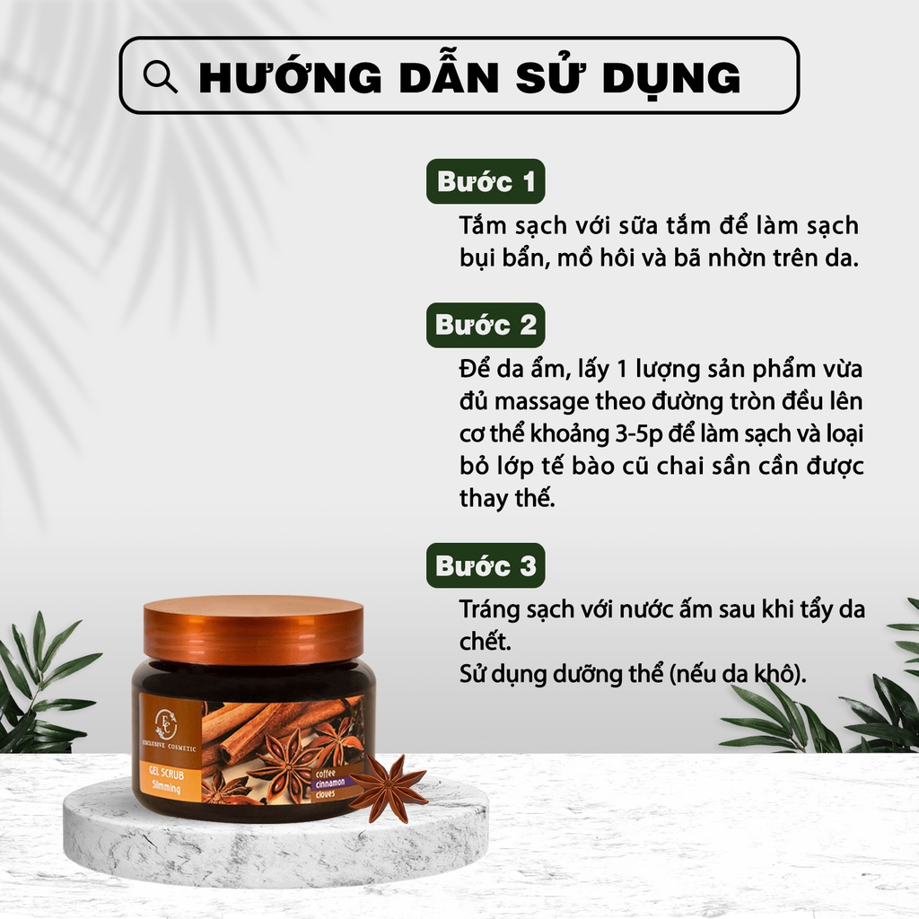 Tẩy Tế Bào Chết Toàn Thân Chiết Xuất Quế Hồi & Cafe  - Cam kết hàng chính hãng