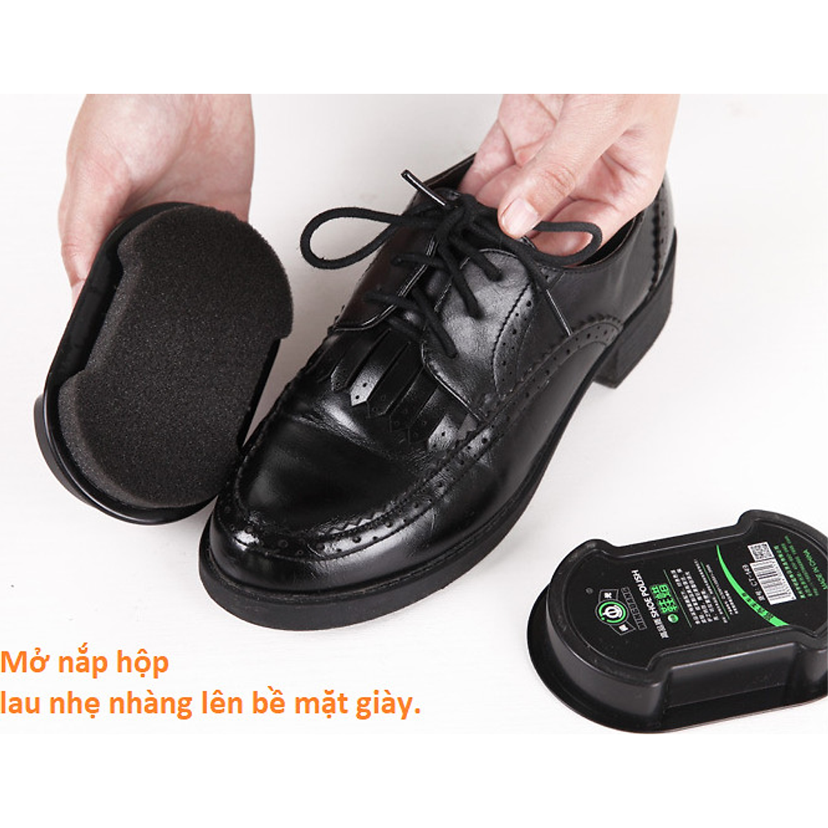 Xi Mút Đánh Bóng Giày Da &amp; Đồ Da Nhỏ Gọn, Nhanh Chóng, Tiện Lợi