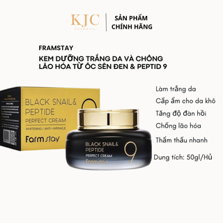 Kem dưỡng trắng da chống lão hóa từ Peptide 9  - Farmstay Black Snail & Perfect Cream 55ml