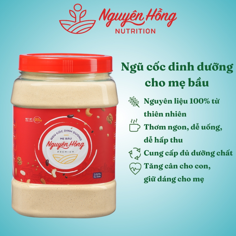 Ngũ cốc dinh dưỡng cho mẹ bầu – Nguyên Hồng – Bột ngũ cốc cho bà bầu từ 15 loại hạt tự nhiên cao cấp