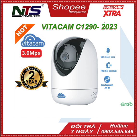 Camera Vitacam C3000- 3.0Mpx Full HD 1296P Chuẩn H265X (New 2021) - Bảo Hành Chính Hãng 24 Tháng.