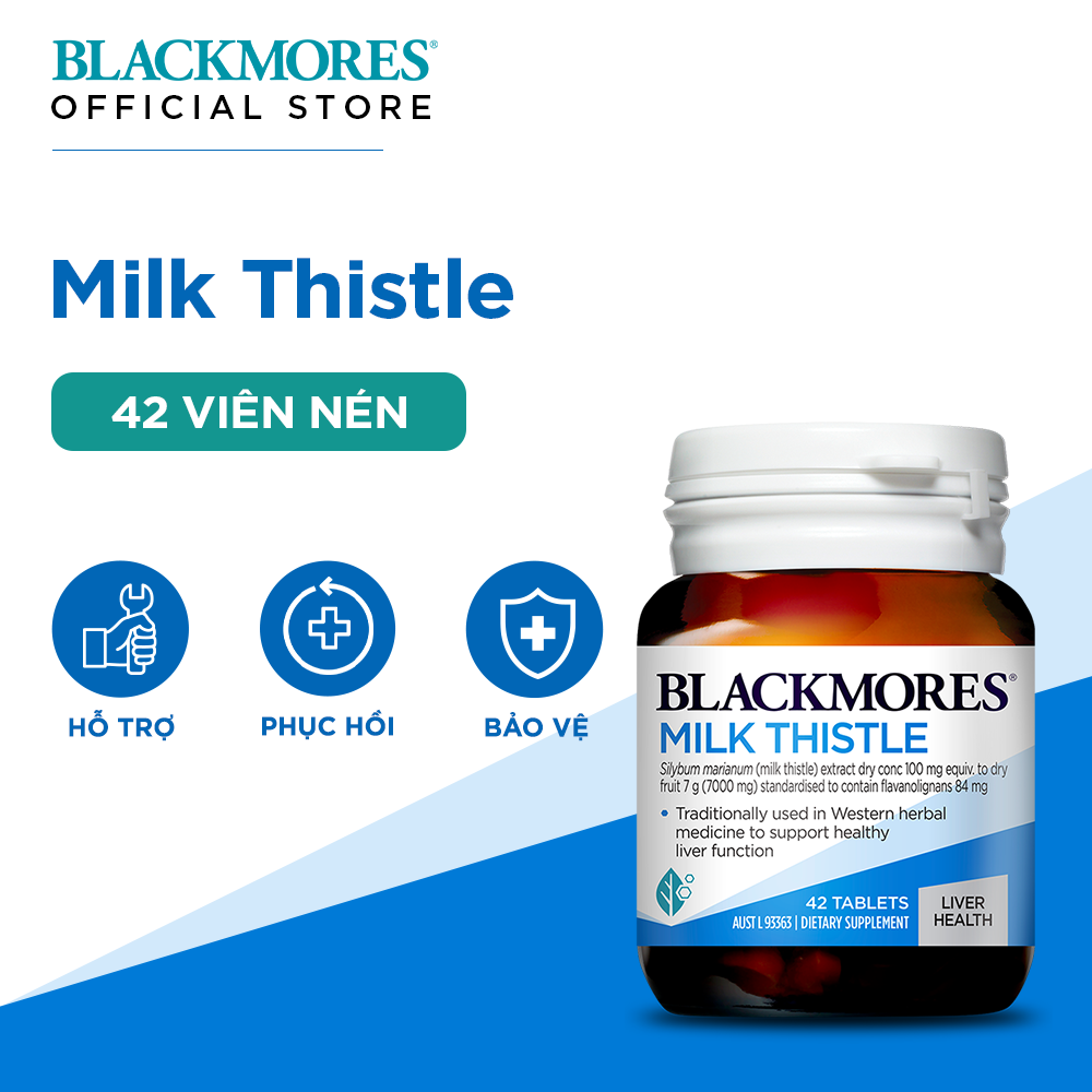 [GIFT] Combo 2 lọ Viên Uống Hỗ Trợ Bảo Vệ Và Phục Hồi Tế Bào Gan BLACKMORES Milk Thistle Lọ 42 Viên