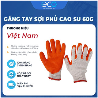 Găng tay sợi phủ cao su một mặt mỏng 60g