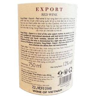 Vang Đàlạt Export Red Wine 750ml