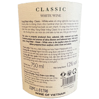 Vang Đàlạt Classic White Wine 750ml