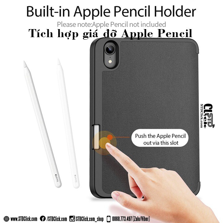 BAO DA IPAD MINI 6 2021 DUX DUCIS DOMO CHÍNH HÃNG CÓ KHE GIỮ BÚT HÀNG NEW 100%