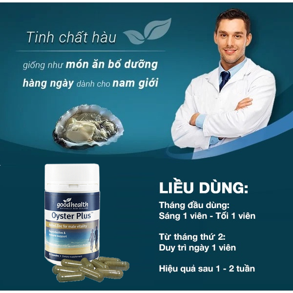 Tinh Chất Hàu Tăng Chất Lượng Tinh Trùng, Sinh Lý Nam Goodhealth Oyster Plus 30 Viên