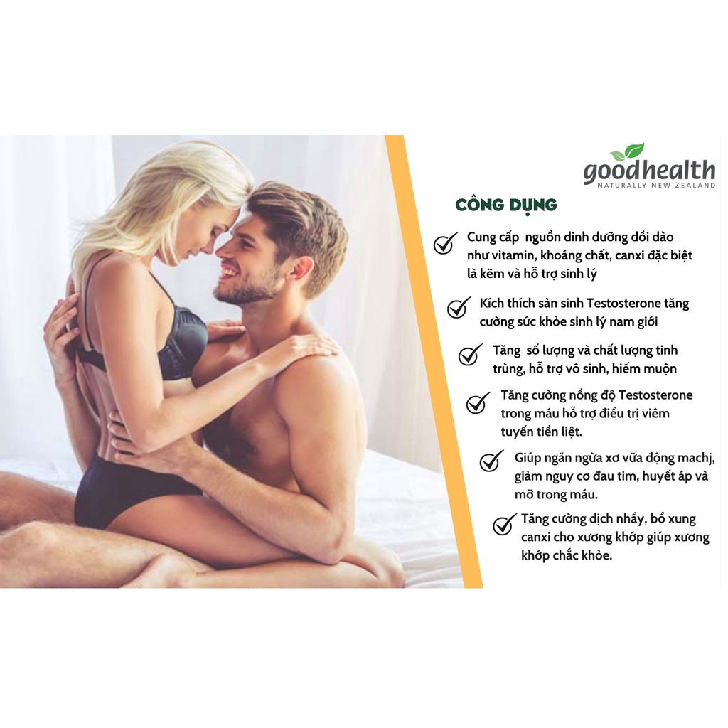 Tinh Chất Hàu Tăng Chất Lượng Tinh Trùng, Sinh Lý Nam Goodhealth Oyster Plus 30 Viên