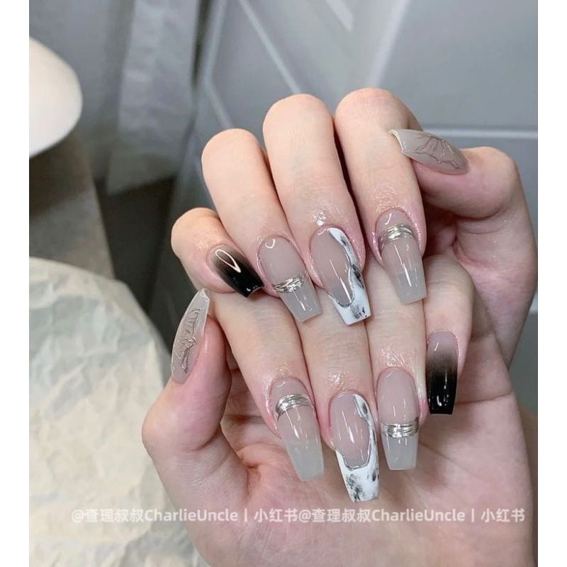 Sơn gel thạch xám xanh,sơn móng tay thạch xám xanh nail mới