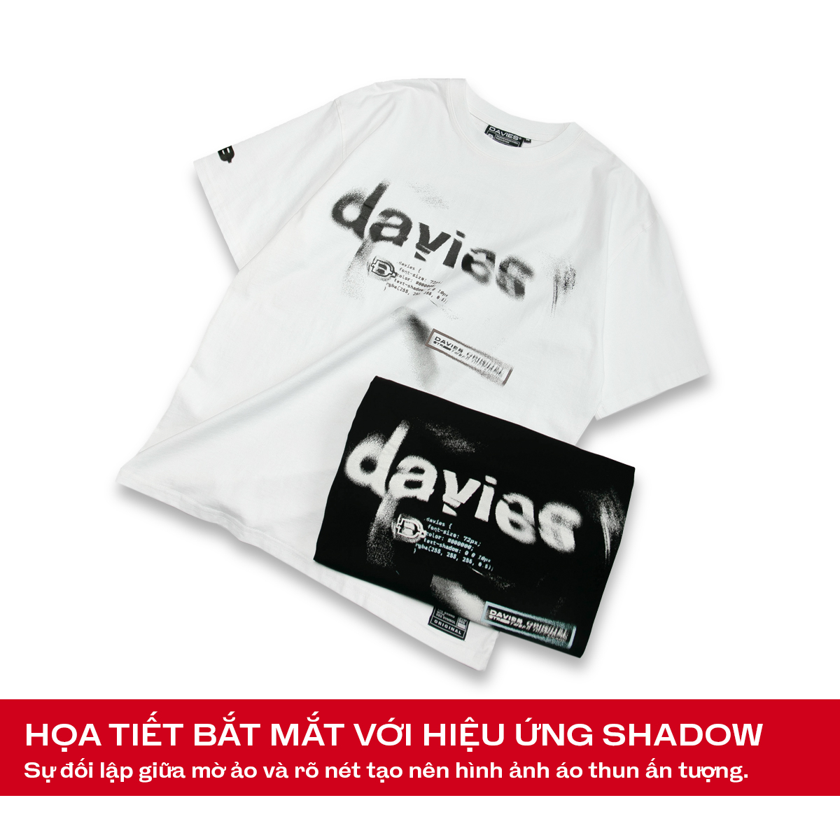 Áo thun local brand nam nữ form rộng tay lỡ Shadow DAVIES Tee | D31-T8