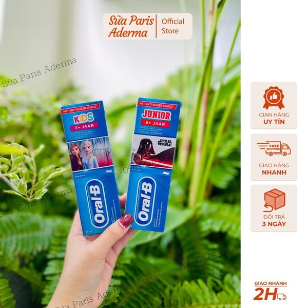 Kem đánh răng cho bé từ 3 tuổi Oral-B Kids 3+ tub 75ml, nội địa pháp, oralb_Sữa Paris Aderma
