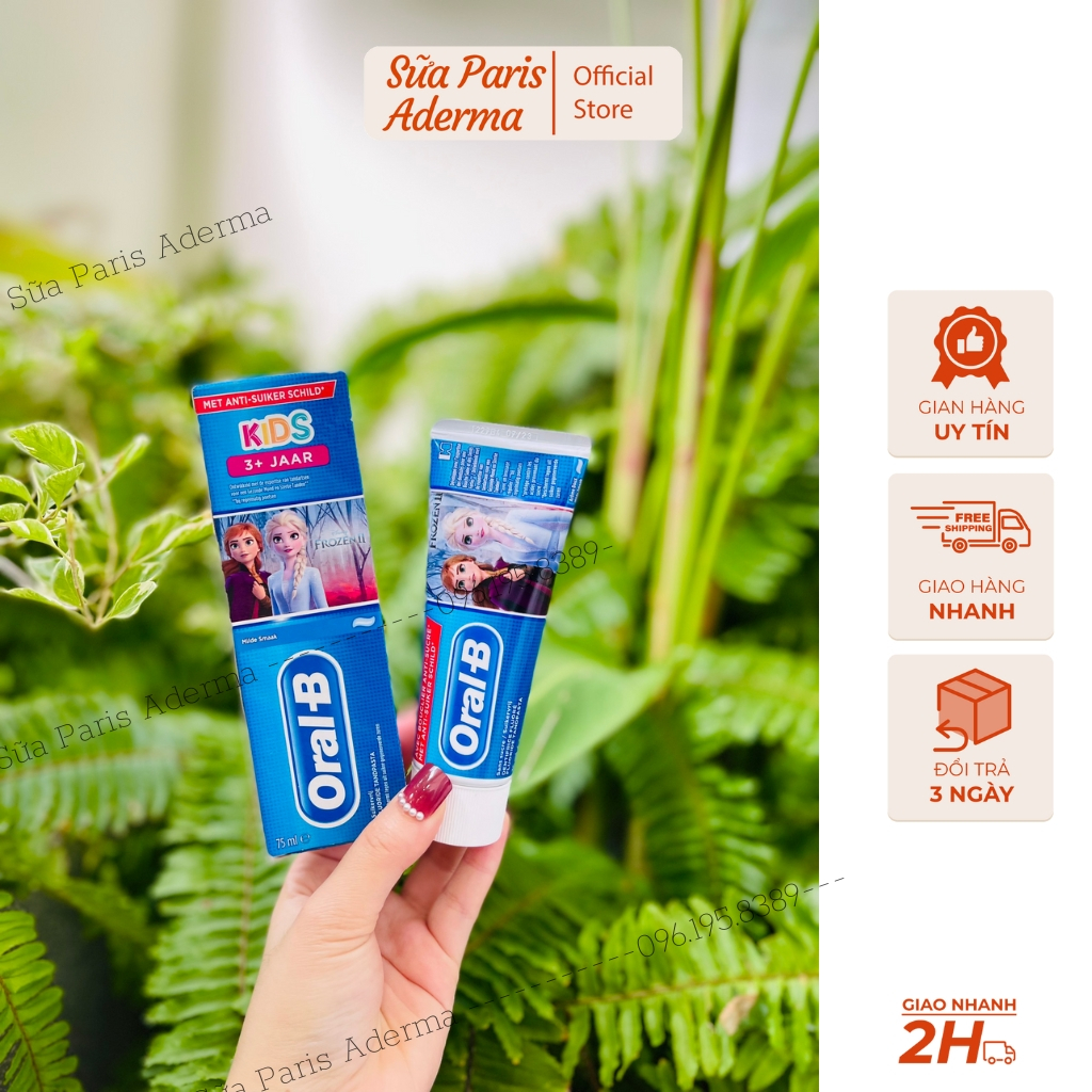 Kem đánh răng cho bé từ 3 tuổi Oral-B Kids 3+ tub 75ml, nội địa pháp, oralb_Sữa Paris Aderma