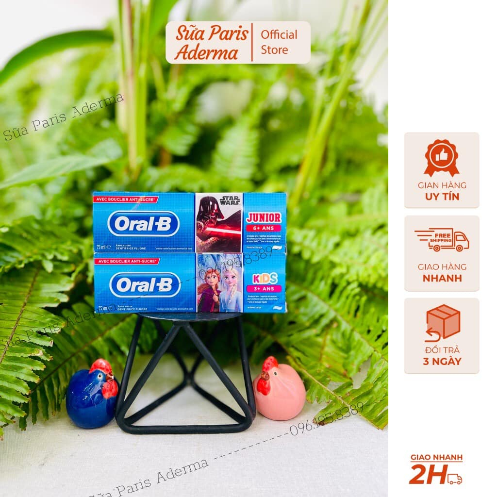 Kem đánh răng cho bé từ 3 tuổi Oral-B Kids 3+ tub 75ml, nội địa pháp, oralb_Sữa Paris Aderma