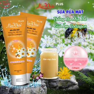 Sữa rửa mặt trắng mịn da giữ ẩm collagen sữa ong chúa