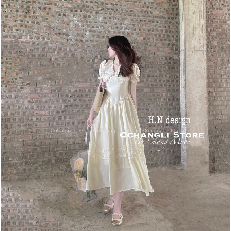 Đầm babydoll dáng dài cổ V hàng 2 lớp chất vải siêu dày dặn hàng QC loại 1 ảnh thật - hàng có sẵn