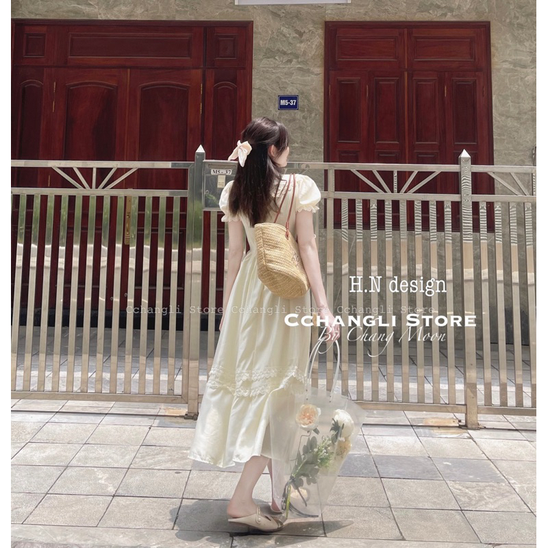 Đầm babydoll dáng dài cổ V hàng 2 lớp chất vải siêu dày dặn hàng QC loại 1 ảnh thật - hàng có sẵn