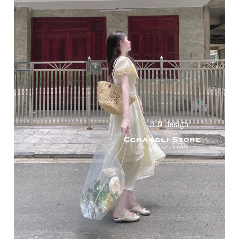 Đầm babydoll dáng dài cổ V hàng 2 lớp chất vải siêu dày dặn hàng QC loại 1 ảnh thật - hàng có sẵn