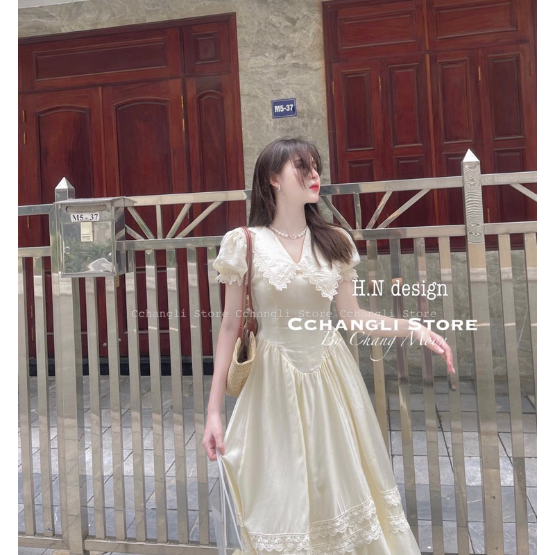 Đầm babydoll dáng dài cổ V hàng 2 lớp chất vải siêu dày dặn hàng QC loại 1 ảnh thật - hàng có sẵn