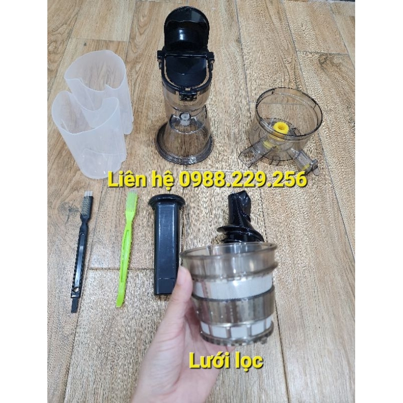 Phụ kiện máy ép chậm SKG-68, Nineshield KB-F8B cổ to: Lưới lọc, khay nạp, trục xoắn, cối ép