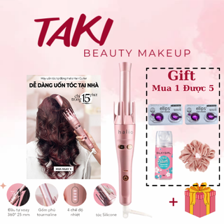 Máy uốn tóc halio tự xoay 360 độ ion âm màu rose gold