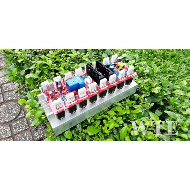 Mạch công suất 16 sò 1 kênh nhôm 2u dài 22cm có relay tích hợp ráp sẵn sò+nhôm