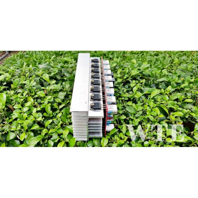 Mạch công suất 16 sò 1 kênh nhôm 2u dài 22cm có relay tích hợp ráp sẵn sò+nhôm
