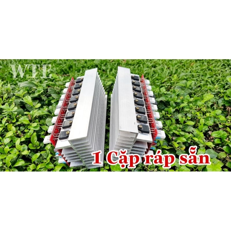Mạch công suất 16 sò 1 kênh nhôm 2u dài 22cm có relay tích hợp ráp sẵn sò+nhôm