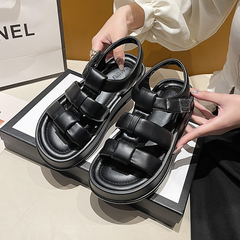 Sandal nữ quai ngang đan chéo đế Cao Cấp siêu nhẹ mềm hàng  Full Hộp , Dép nữ đế bánh mì mẫu mới